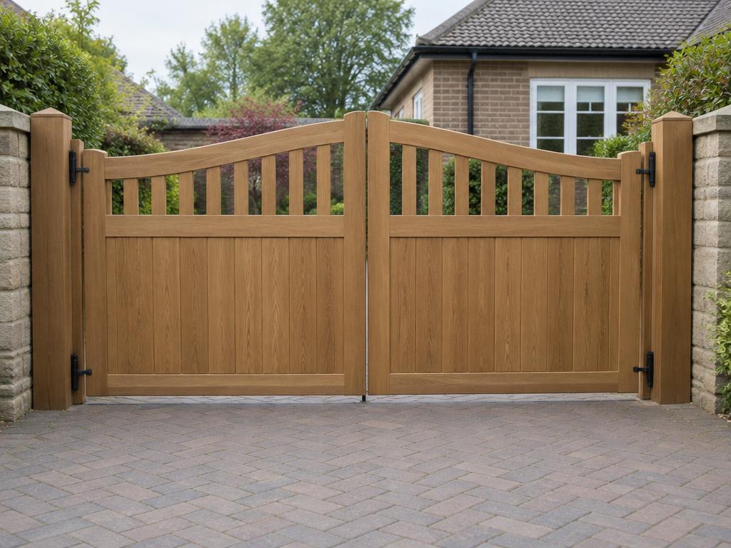 Example of made-to-measure timber driveway gates