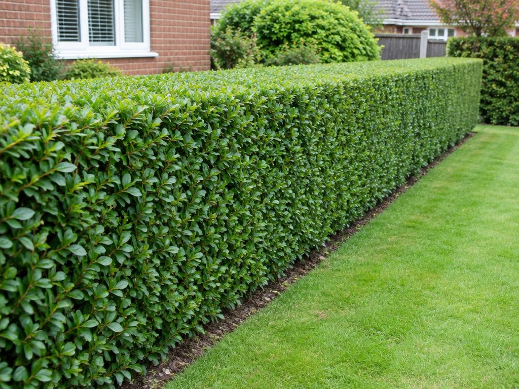 Example of a neatly trimmed garden hedge
